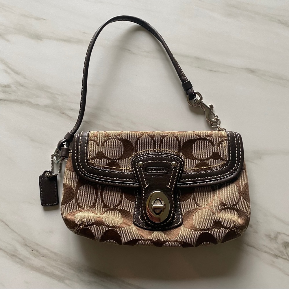 Coach signature wristlet